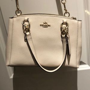 White coach mini carryall crossbody